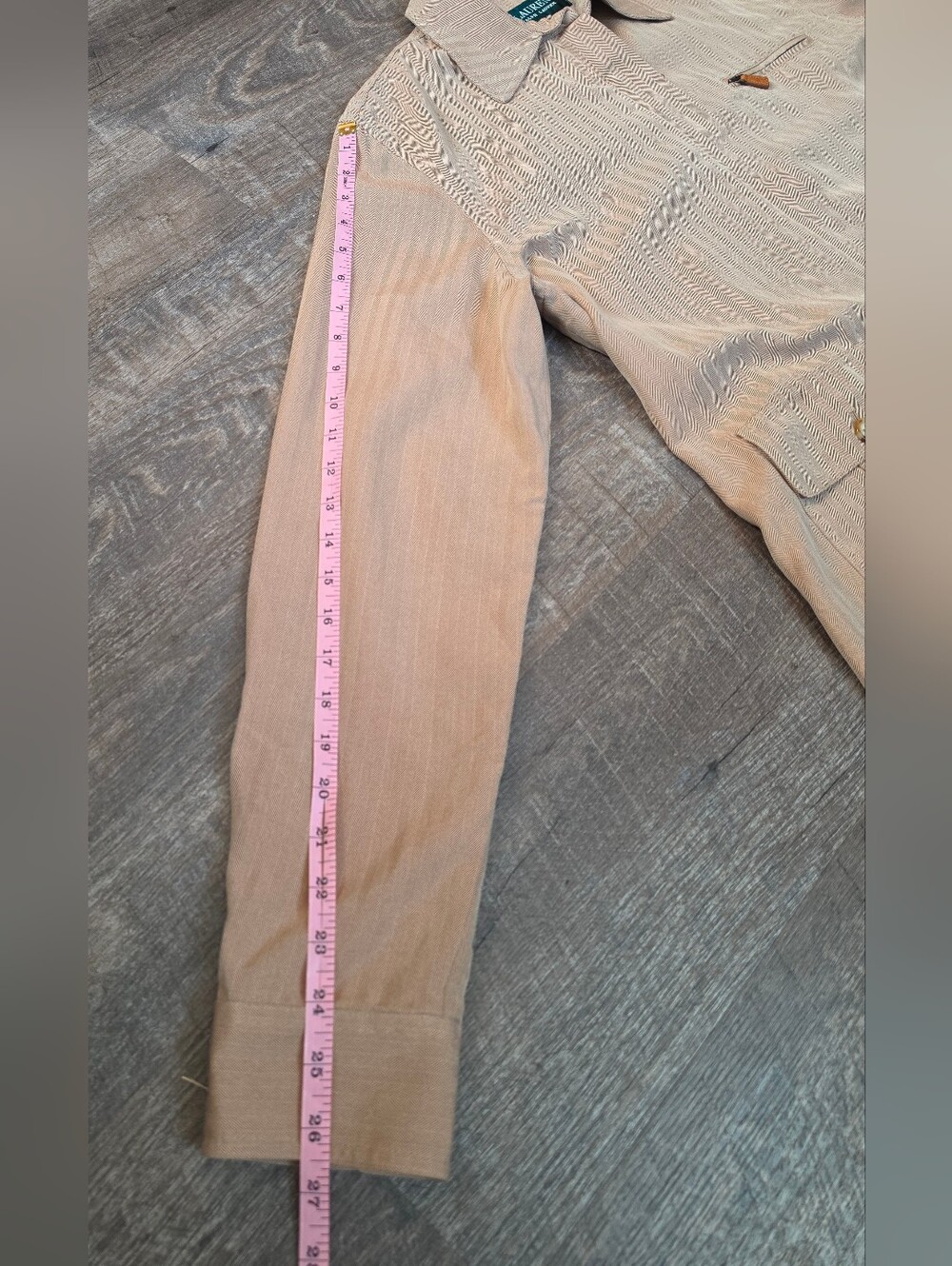 Vintg Lauren Ralph Lauren Military Flight Utiliy Jacket Womens L Tan Silk-Cotton - Picture 11 of 13